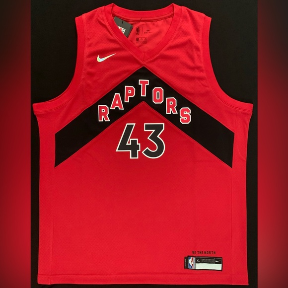 NWT Nike Pascal Siakam Toronto Raptors 43 Red Icon Swingman Jersey Youth XL 75th - Picture 3 of 9